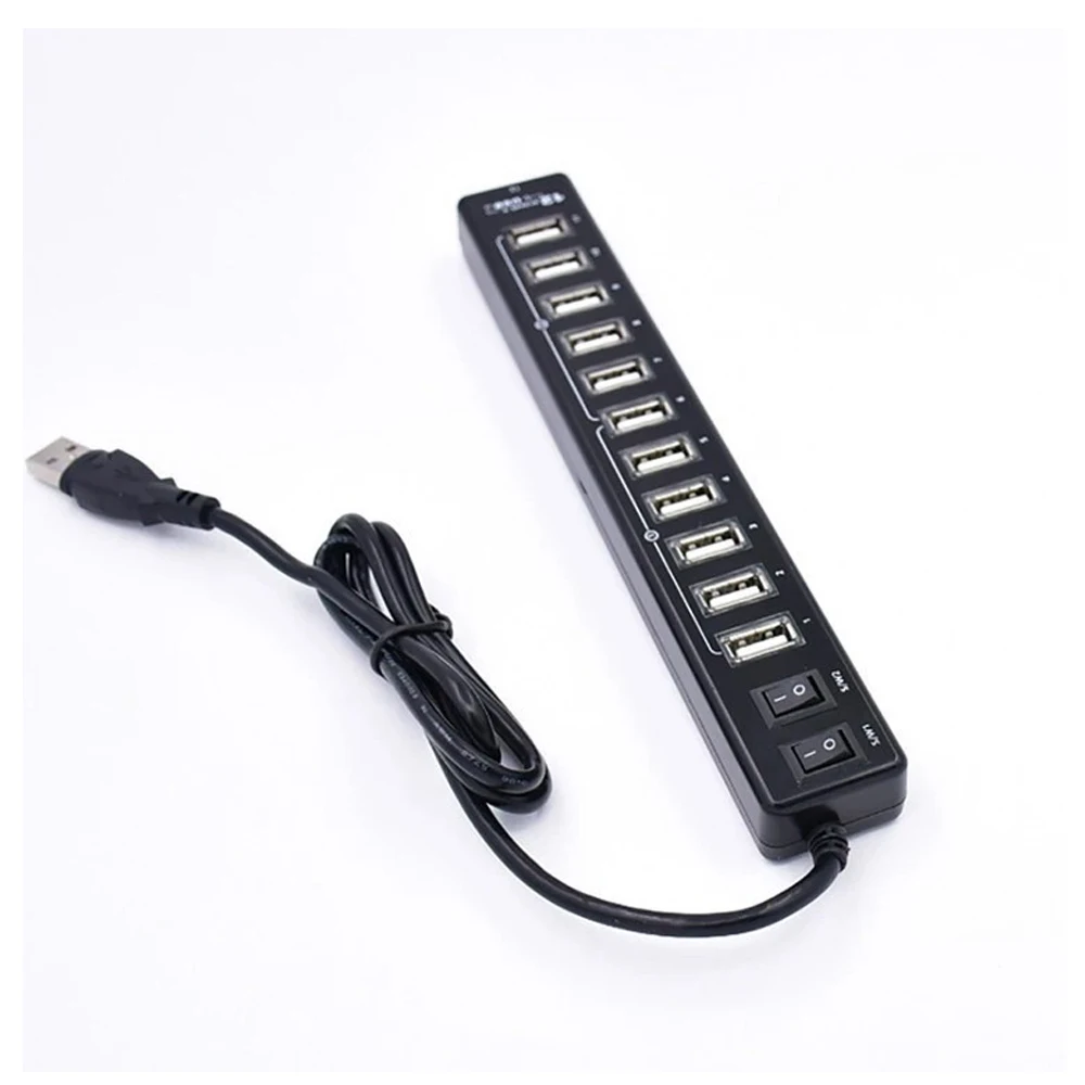 USB 2,0 480 МБ/с USB-концентратор, 12 портов, USB-сплиттер, многопортовый адаптер для док-станции для ПК, компьютера, ноутбука Macbook