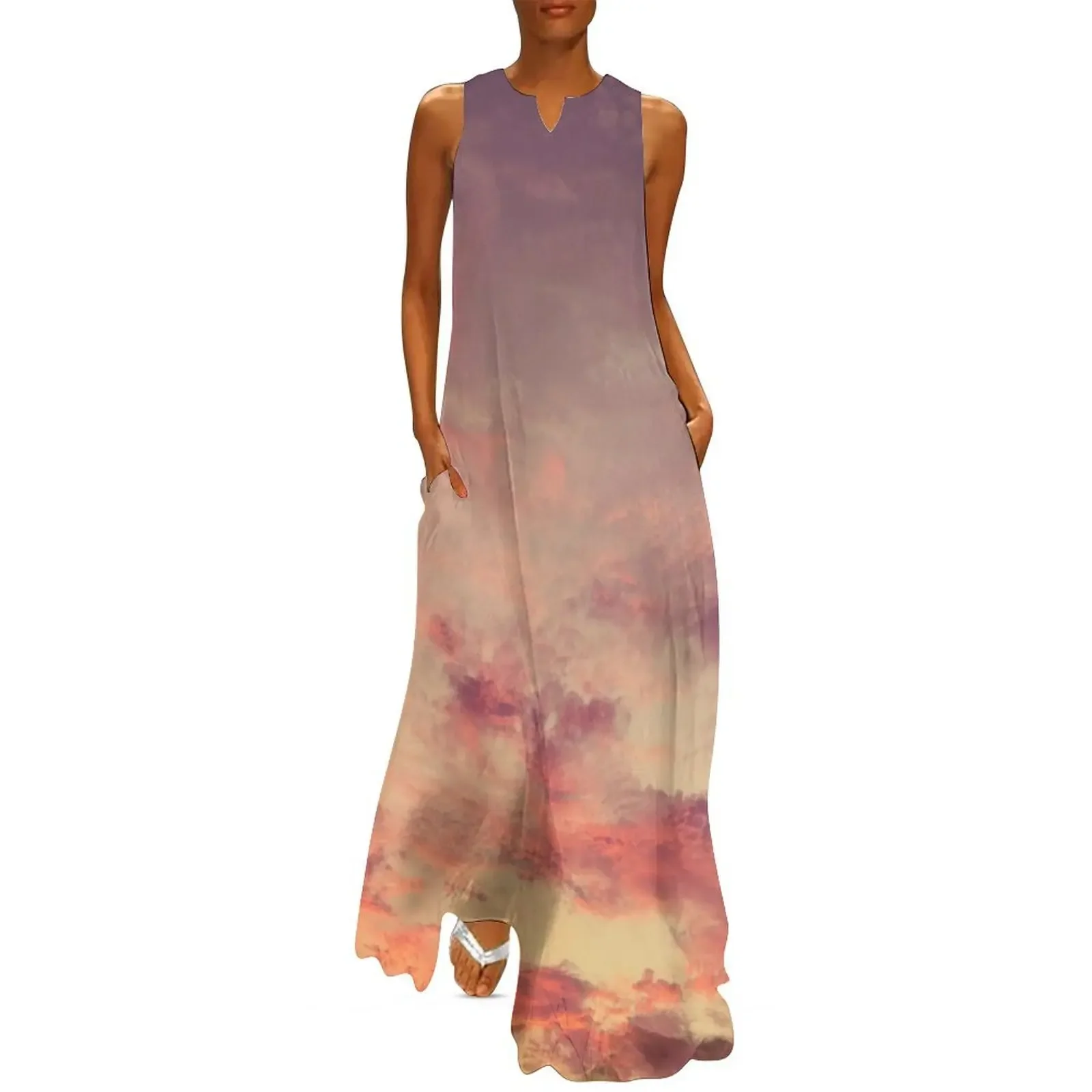 

Warm Sunset Long Dress Women's summer suit women's evening dress 2025 summer dress daily womens