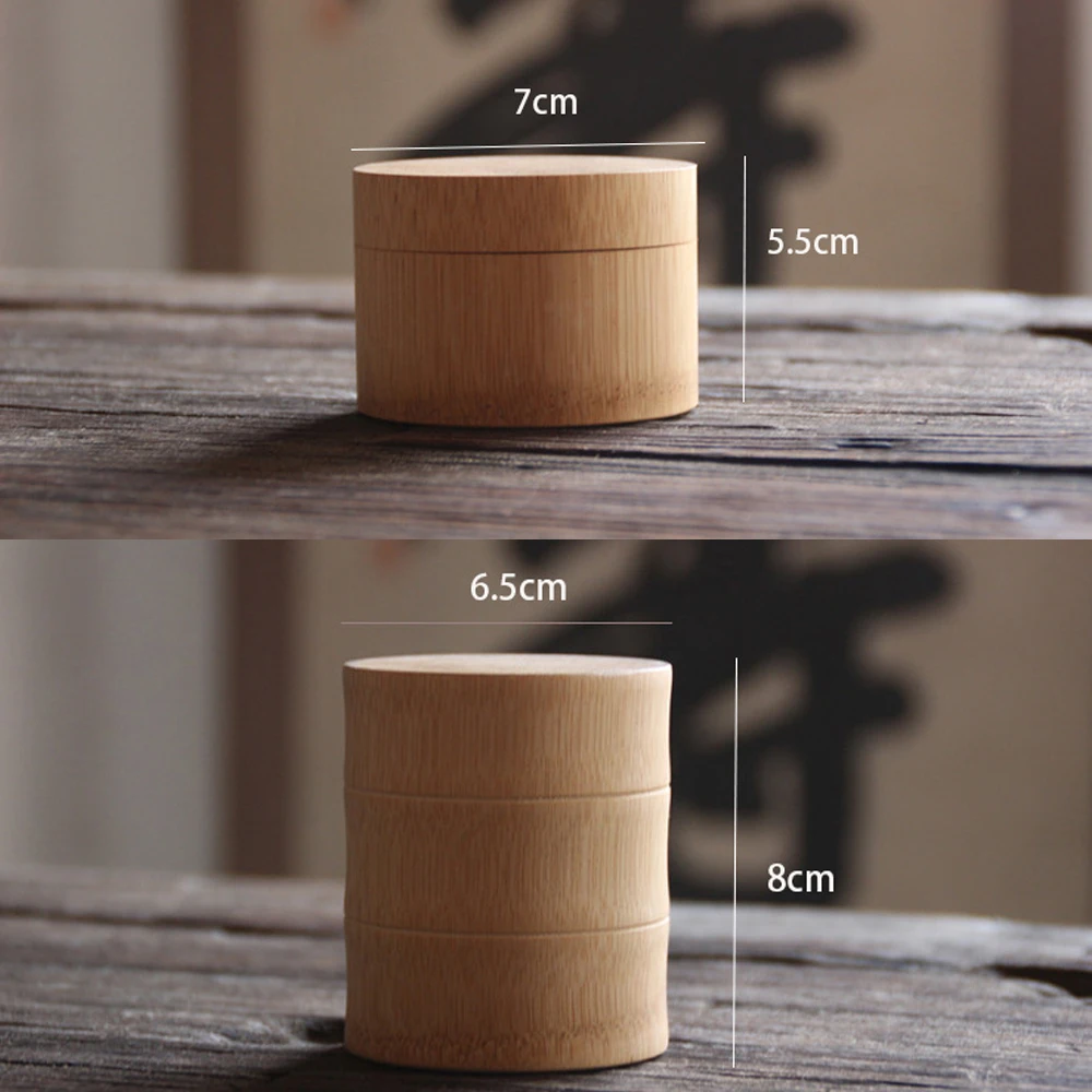 Natural Bamboo Matcha Canister Eco-friendly Powder Green Tea Caddy Tea Chest Capacity Matcha Tools Accessories Wholesale