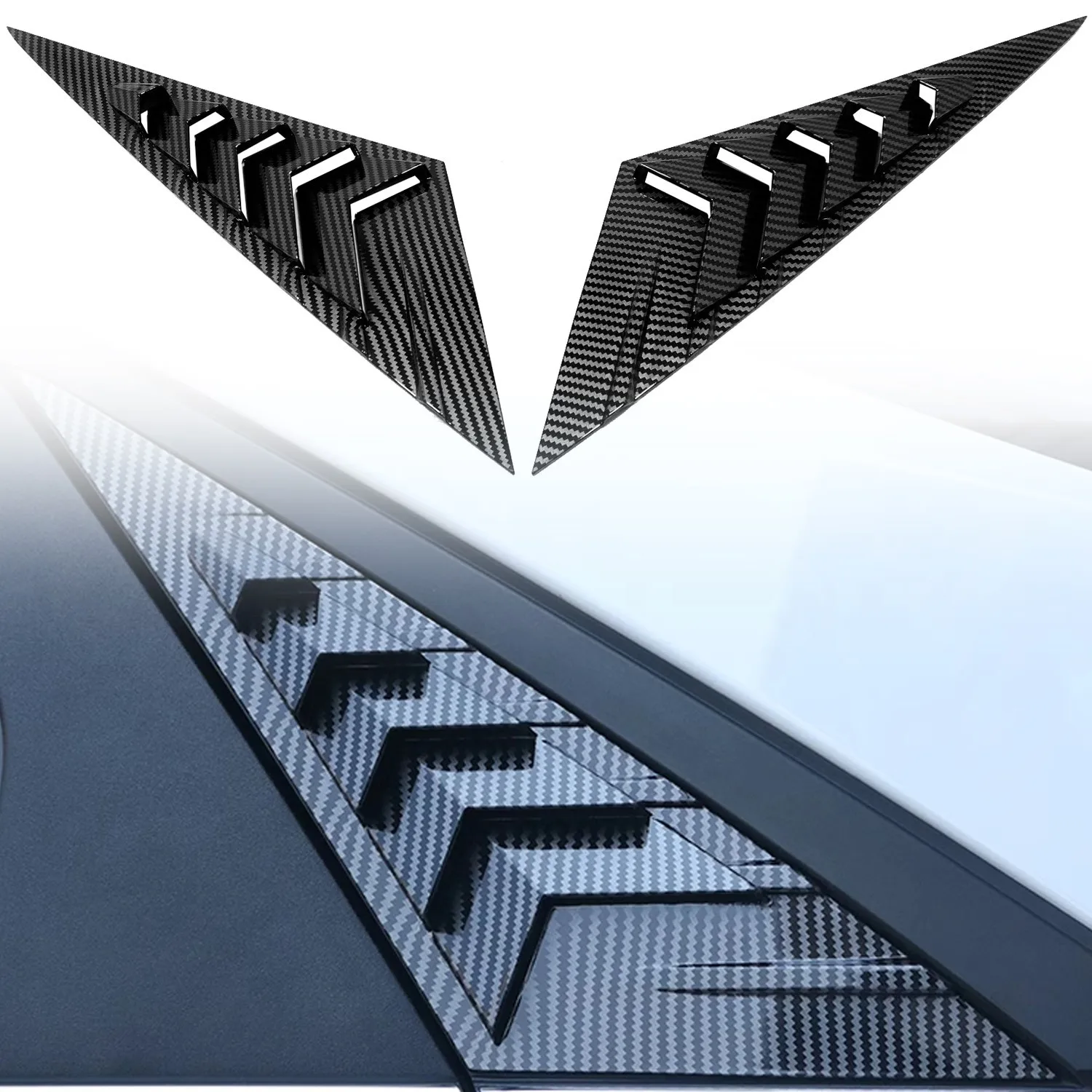 

For Hyundai Elantra 2021-2023 Car Rear Louver Window Side Shutter Cover Trim Sticker Vent Scoop Carbon Fiber Auto Accessories