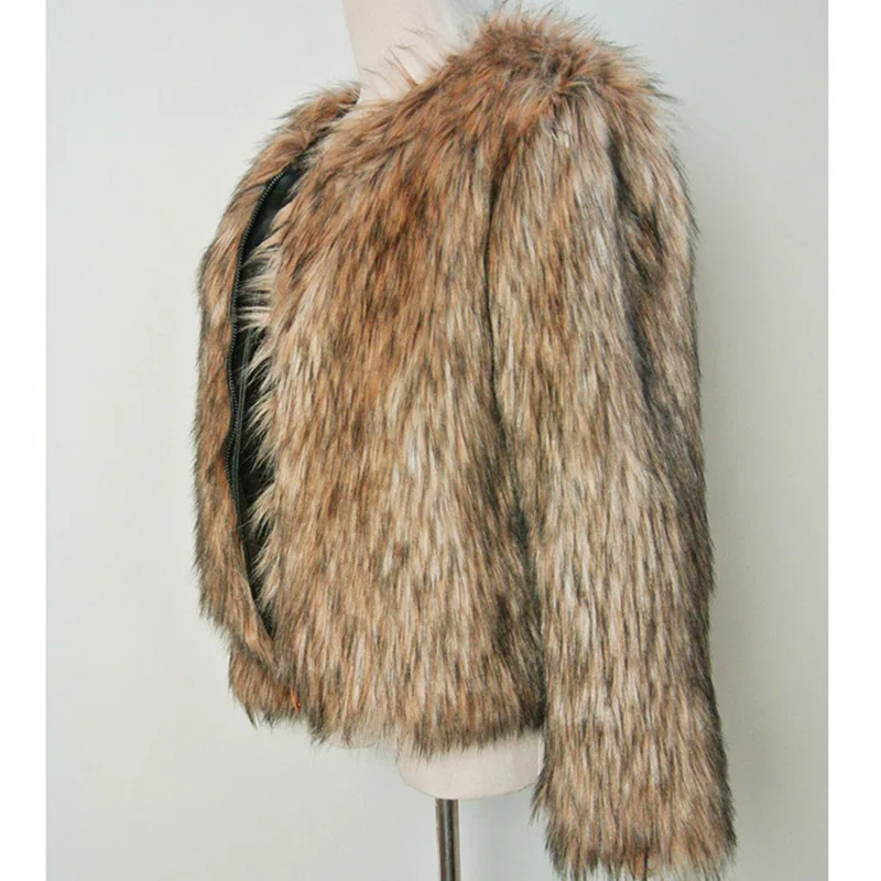 Autumn and Winter New Imitation Fox Fur Fur Coat for Women's Short Imitation Raccoon Fur Slimming Top Casual Warmth