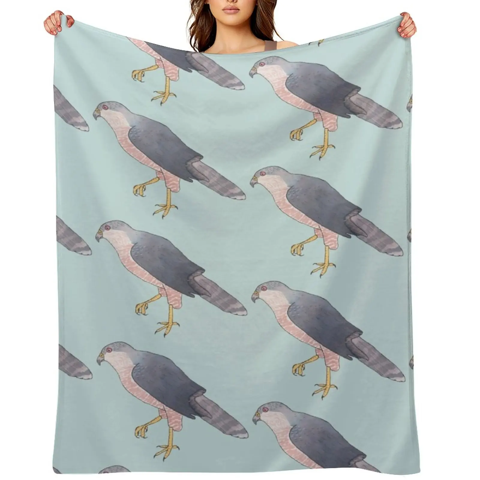 

Cooper's hawk bird species watercolor animal art Throw Blanket Weighted for sofa Stuffeds Beautifuls Blankets