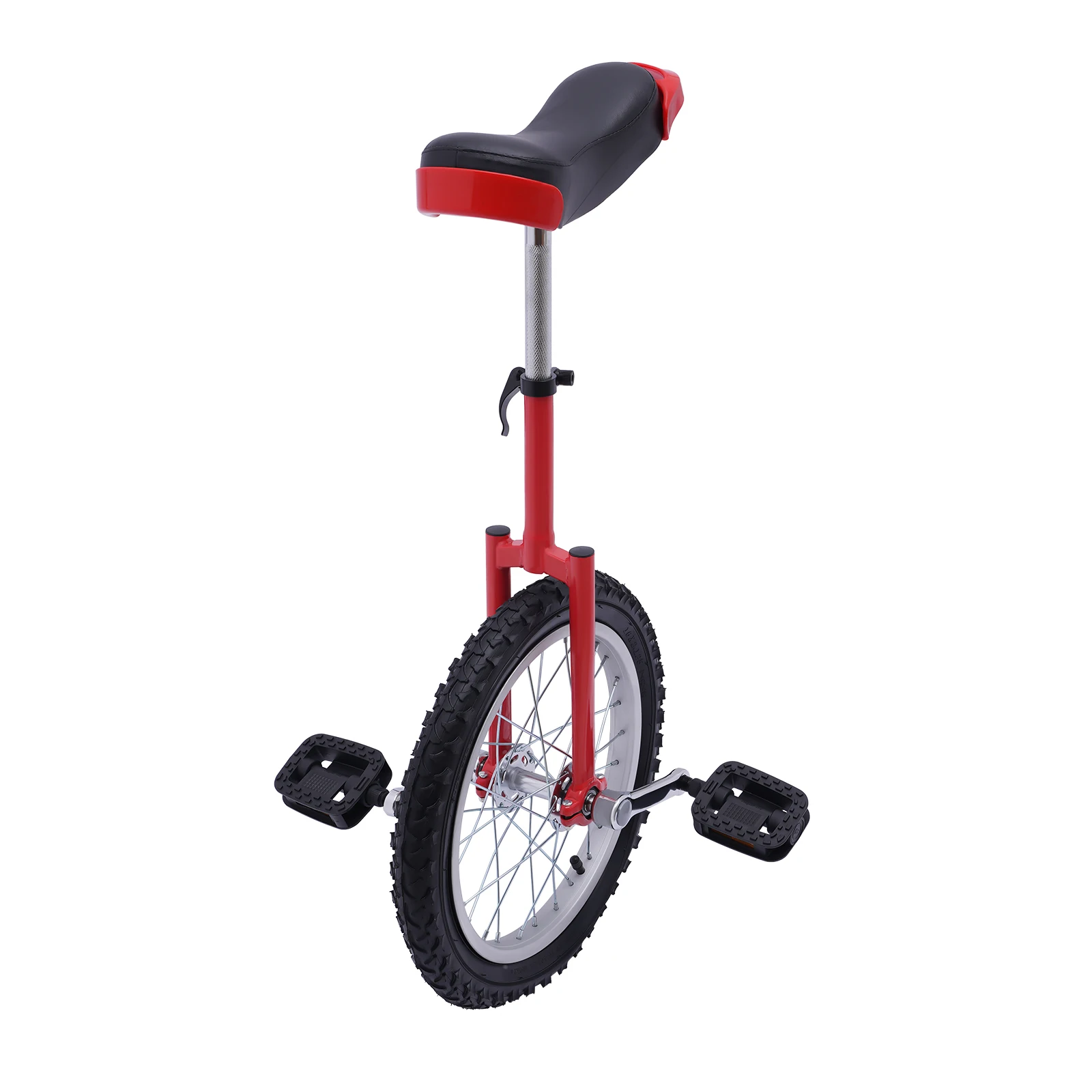 Fun Unicycle 16 Inch Wheel with Steel Rim Height Adjustable Monocycle Unicycle 36 Steel Spokes Single-Wheel Cycling