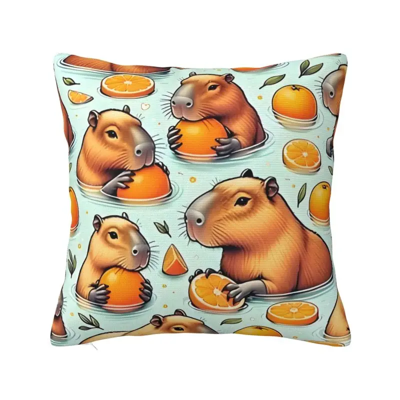 Custom Nordic Funny Colourful Creative Capybara Printed Cushion Cover Soft Pillow Case Bedroom Decoration