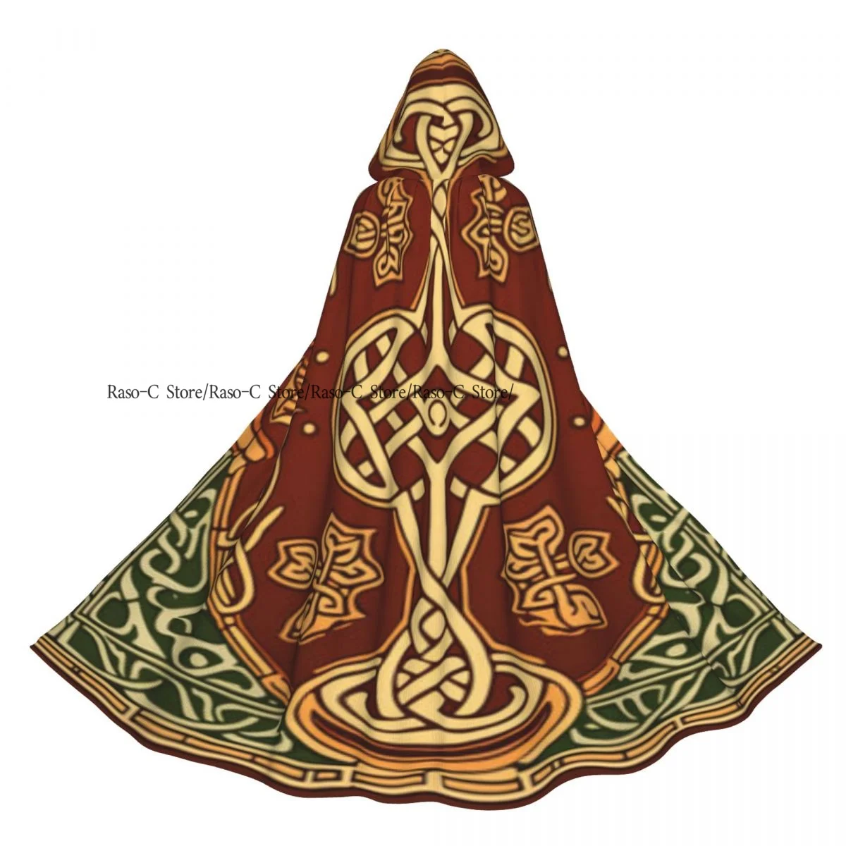 Unisex Witch Party Reversible Hooded Adult Vampires Cape Cloak Irish Red Ale Tile Mesmerizing Interlocking Hexagons Print