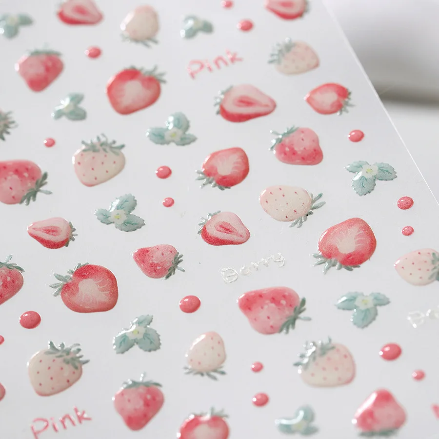 5D Jelly Red Apple Nail Art Aufkleber Cartoon Apple Slice Kawaii Obst Süße süße selbstklebende Dekoration Maniküre Aufkleber DIY – Detail 33