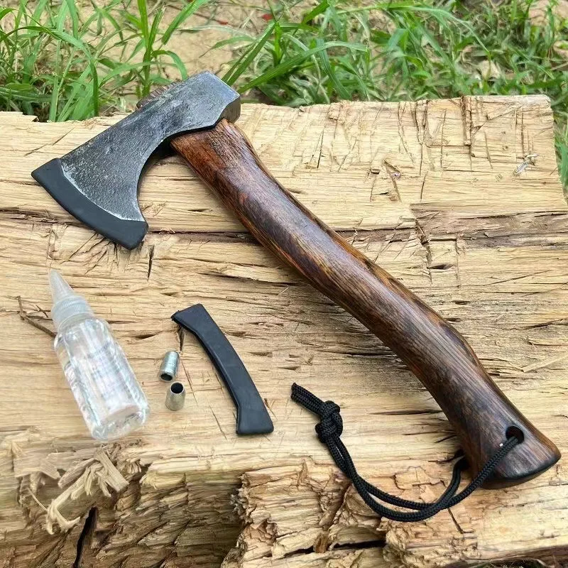 Manganese steel logging, chopping wood, vehicle mounted camping, woodworking, multifunctional axe, camping tactical axe