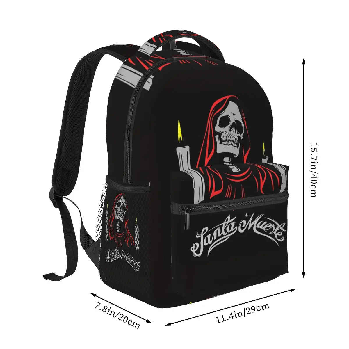 Santa Muerte Spanish Backpacks Boys Girls Bookbag Students School Bags Cartoon Laptop Rucksack Shoulder Bag Large Capacity