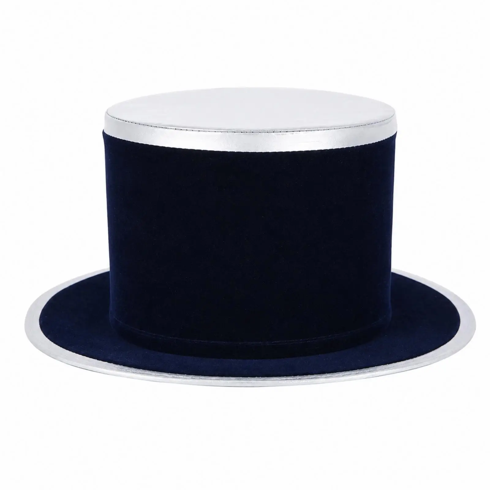Short Brim Velvet Top Hat for Stage Performances Magic Shows Gentleman Costume Accessory with Supportive Inner Headband