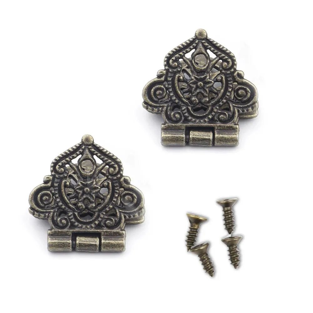 Zinc Alloy Hinges 53x28mm Furniture Gold Hardware Hinges，53*28mm Wood 10Pcs 2.09*1.10inch Antique Antique Bronze