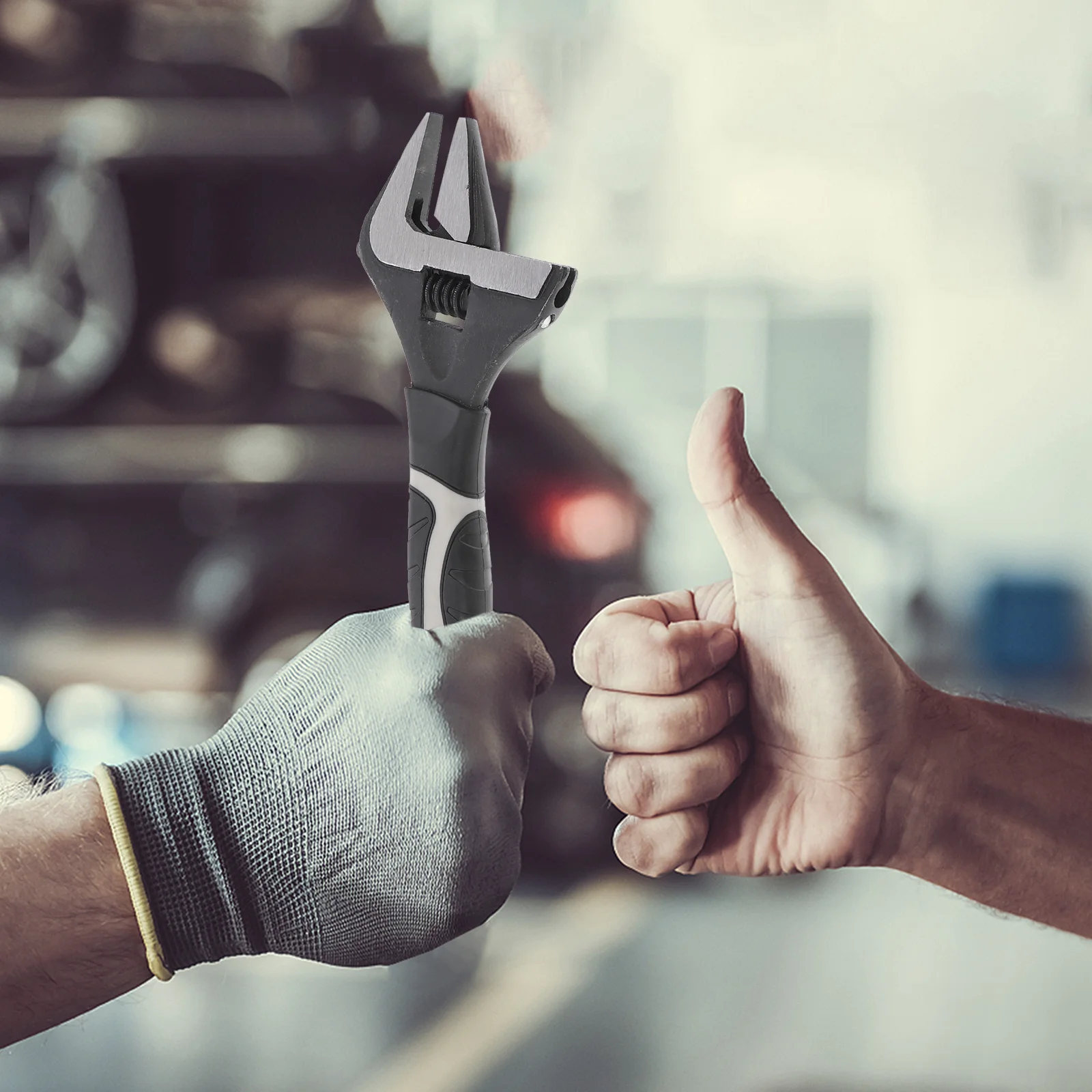 

1Pcs Multi Functional Open Wrench Heavy Duty Chrome Vanadium Steel Basin Wrench for Faucet Valve Shower Repair Adjustable Monkey