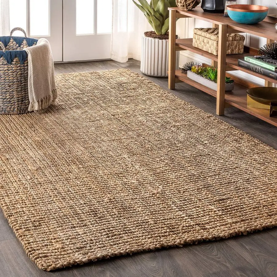 

Pata Hand Woven Chunky Jute Natural Indoor Area Rug, 3x5, Bohemian, Rustic, Cottage, EasyCleaning for Living Room, Bedroom, Kitc