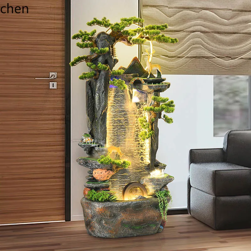 YFY rockery flowing water fountain lucky humidifier fish tank store floor decoration