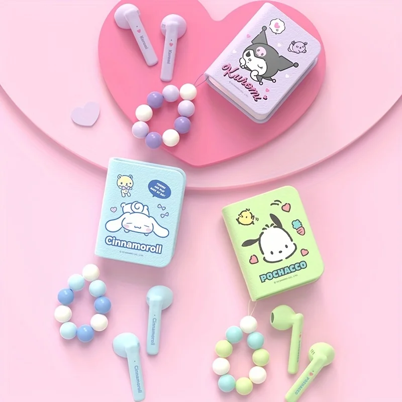 Sanrio Book TWS Bluetooth Earphones Wireless Sport Noise Reduction Headphones Touch Control Bluetooth Headset All Mobile Phones