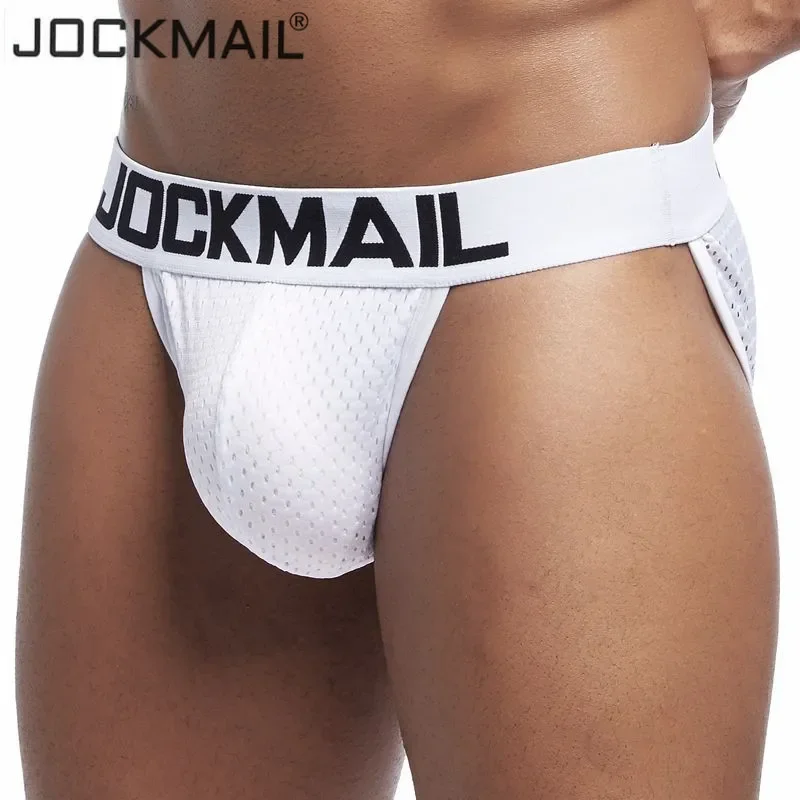 Jockmail malha sexy men underwear de seda gelo men briefs respirável cintura baixa dos homens deslizamento de náilon gay calcinha masculina