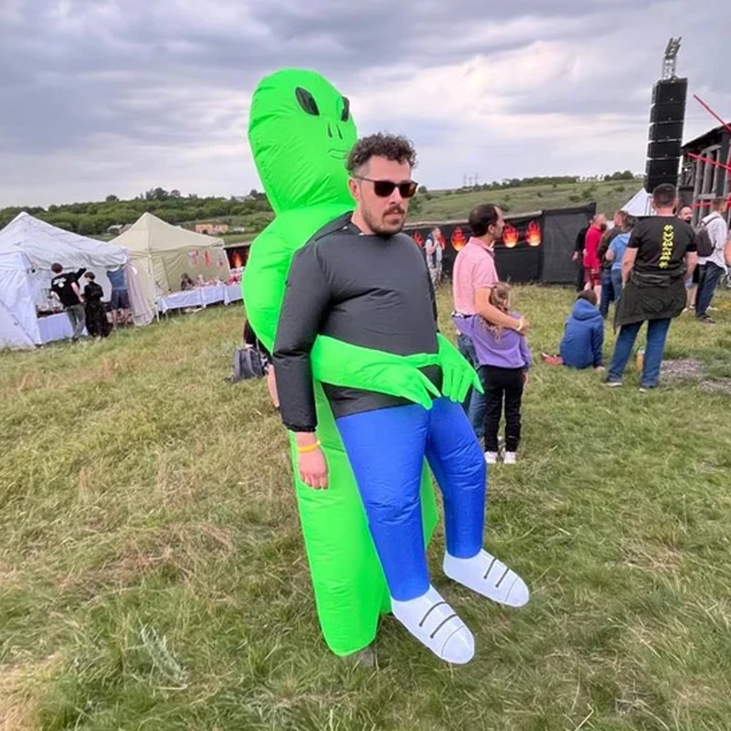 

Purple Cloak Alien Inflatable Costume Adult Alien Cosplay Costume Halloween Party Makeup Ball Dress Up