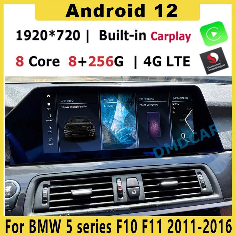 

New 12.5" Android 12 Snapdragon Car Radio Stereo Video Multimedia Player Autoradio GPS For BMW 5 Series F10/F11/520d 2011-2017