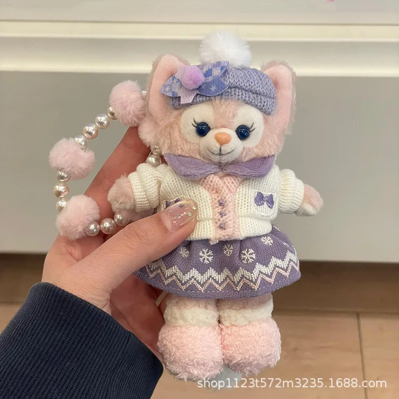 15Cm Disney Winter Day Linabell Soft Plush Filling Keychain Decoration Doll Clothes Backpack Hang Ornaments Girl Christmas Gift