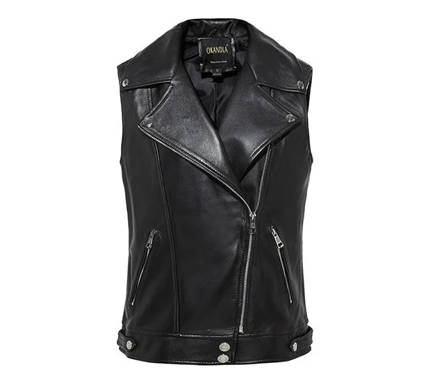 shipping,plus size Genuine Free sheepskin women vest.motor biker woman loose vests,Oversize sleeveless leather jacket