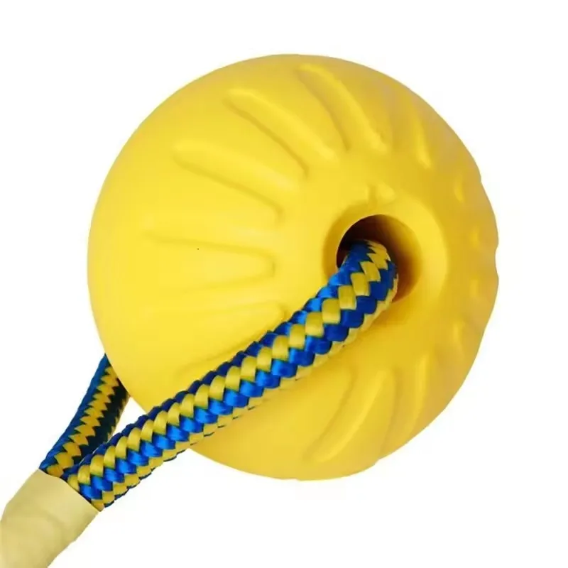 1pc Teeth Indestructible Bite Rubber Puppy Funny Training Ball Chew Toys Play with Carrier Rope Pet Dog Toy view 5