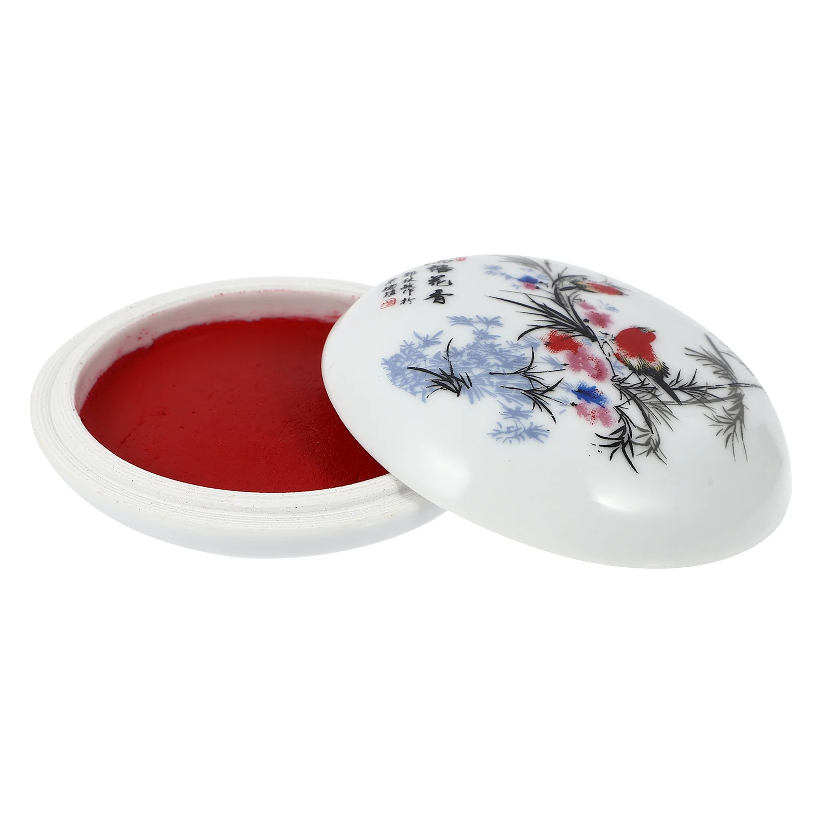 Ink Pad Red Inkpad for Seal Use Calligraphy Supply Traditional Chinese Painting Premium Ceramics