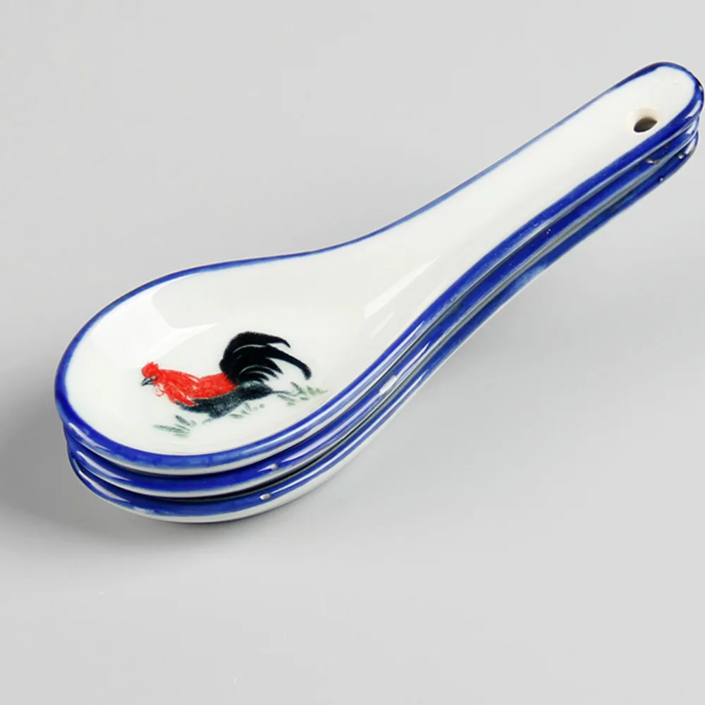 ملعقة الديك سيراميك سيلادون معلقة ملعقة شوربة بدرجة حرارة عالية ملعقة الديك العتيقة