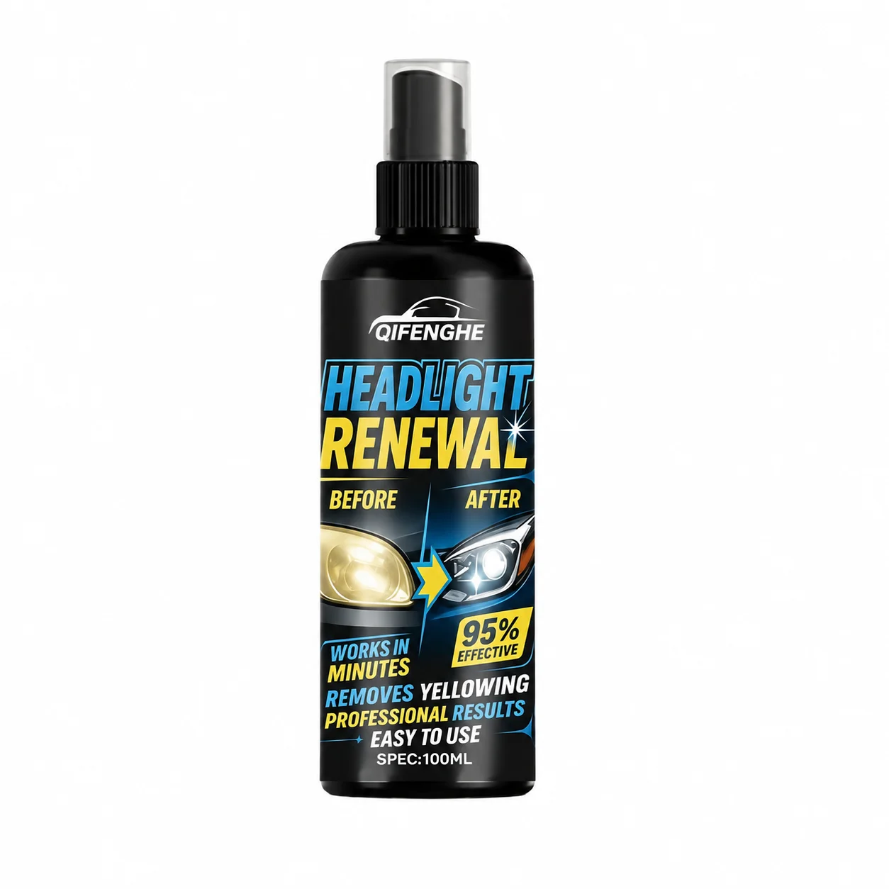 Headlight Renewal.Quick Acting, Simple Operation, Eliminates Yellow Haze, Anti-Aging Formula, Ideal for Professional Use