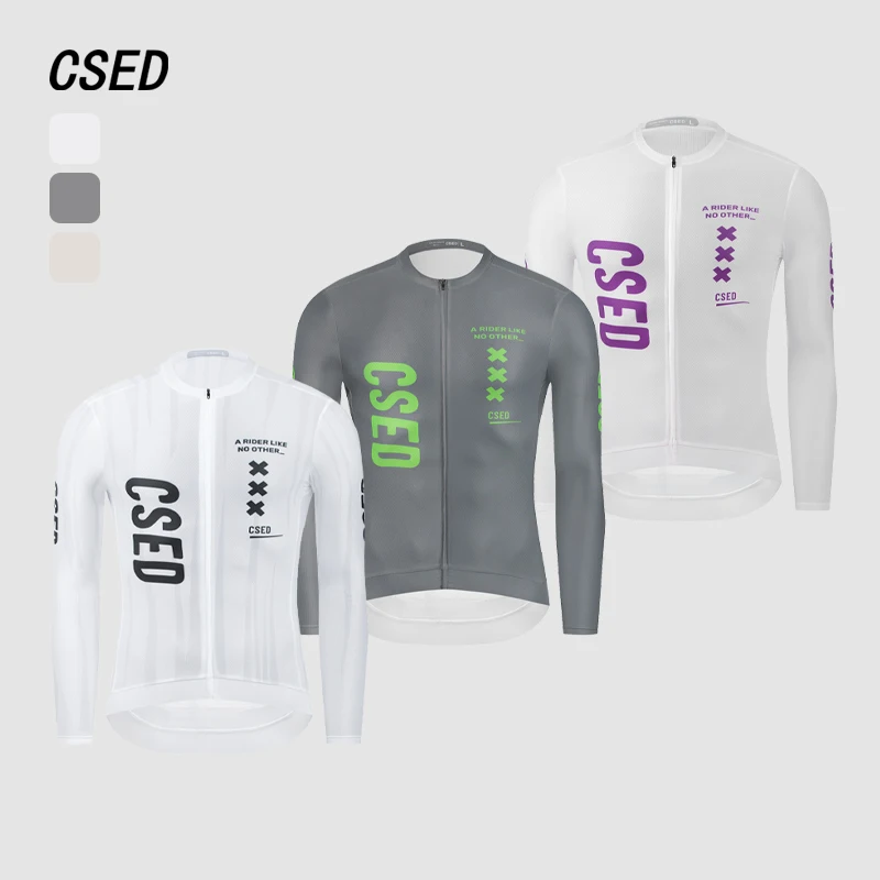 

CSED Cycling Jersey Summer Bicycle Riding Clothes Men's Long Sleeved Bike Clothing Full Zipper Quick Dry Breathable 2025 New