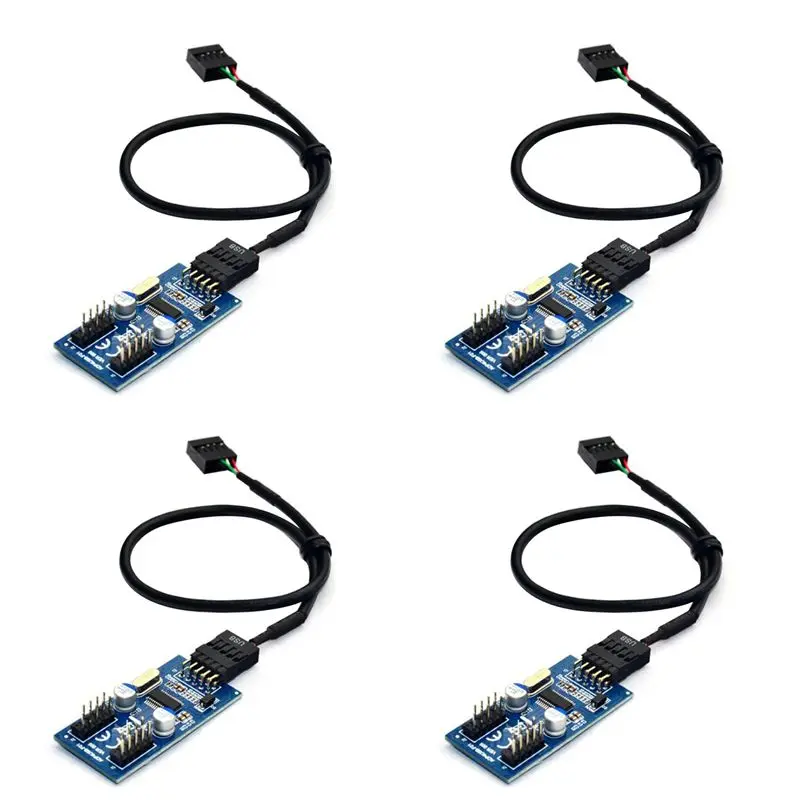 

Кабель-удлинитель VEHO-9Pin USB (штекер) на 2/4 гнезда (гнездо), для настольных ПК, USB-концентратор 9-контактный, USB 2.0, 9-контактный разъем-адаптер, 30 см, 4 шт.