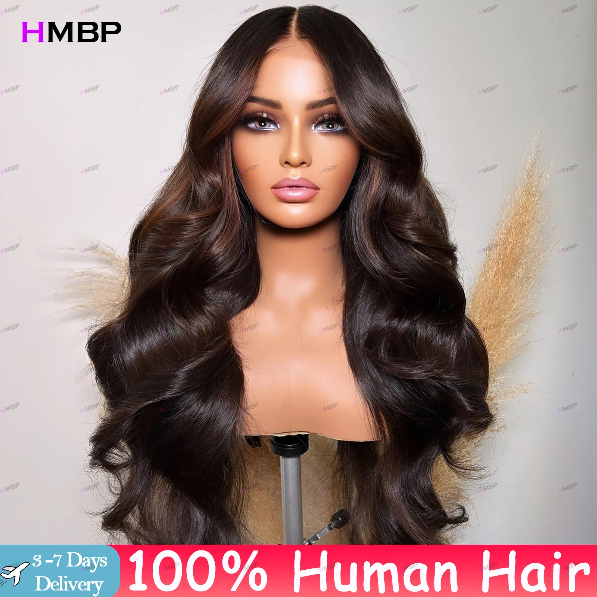 

Highlight Body Wave Brown 360/13x6 HD Transparent Lace Front Wig Human Hair Glueless Wig Pre Plucked Lace Frontal Wigs For Women