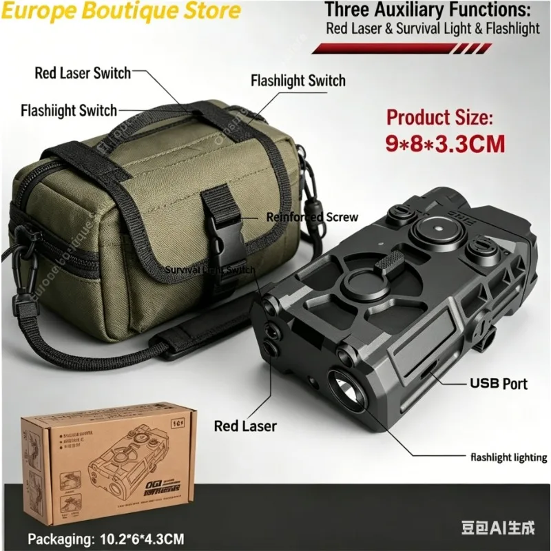 

Multi Function Tactical Flashlight 20mm Rail Compatible Universal Battery Box Accessory