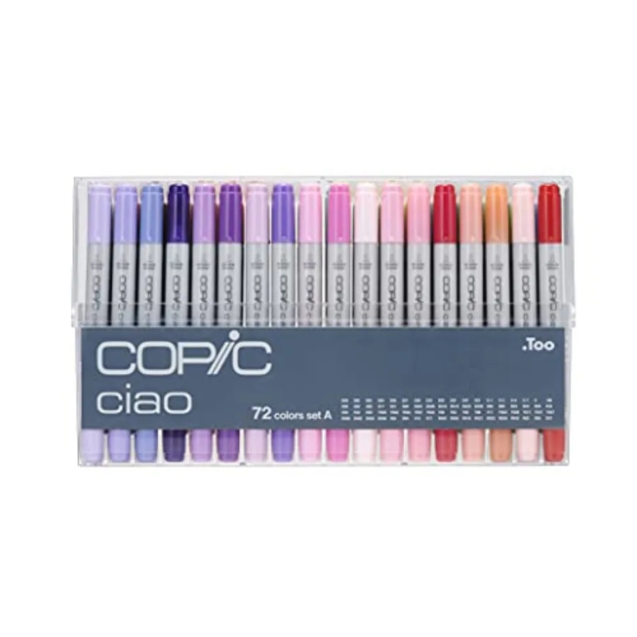 

Маркеры Ciao Alcohol Markers, 72 цвета, с двойным наконечником-кистью, для художников и творческих людей, перманентные, смешиваемые, для скетчинга и раскрашивания.