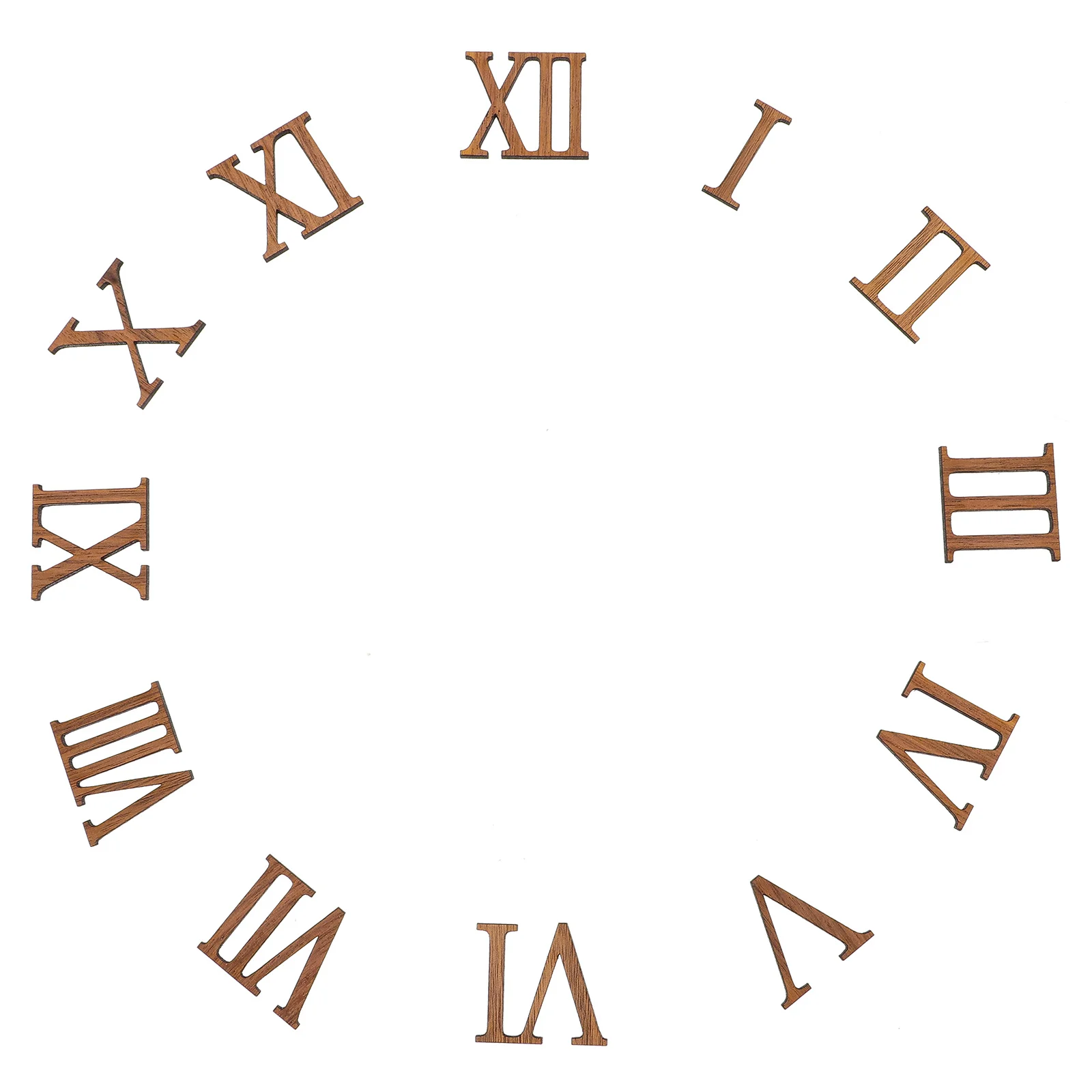 12Pcs Roman Number for Clock Stable and Smooth Wooden Numerals Suitable for Wall Clock Repair Hands Replacement Parts