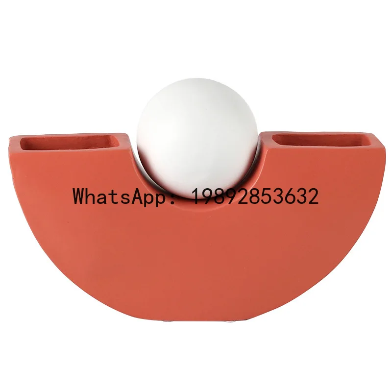 Resin Vase Geometric Semicircle Moon Flowerpot Flower Arrangement Accessories Flower Vase Home Decoration Accessories