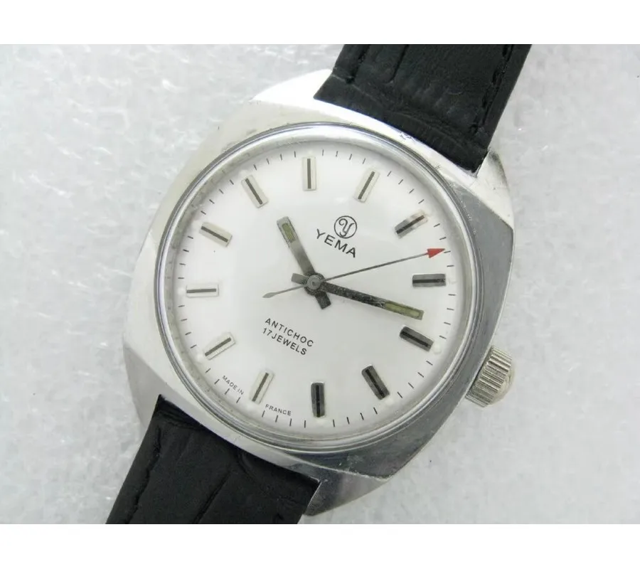 

1980s France YEMA hand-rolled Vintage machinery men’s steel watch