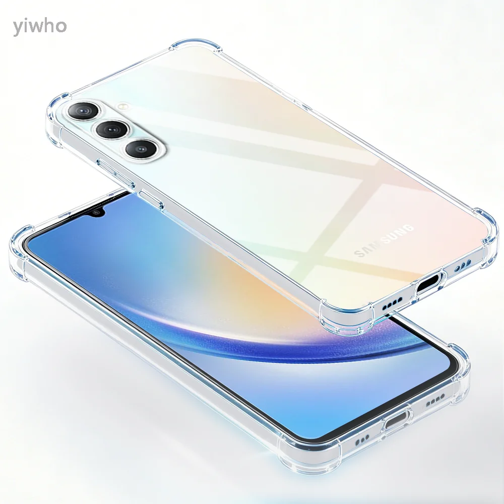 

Soft Shockproof Clear Phone Case For Samsung Galaxy A34 5G TPU Transparent Back Covers For samsung a34 Cover Shell