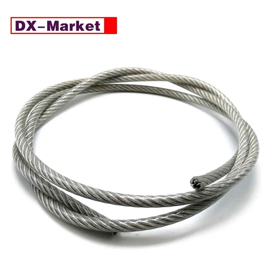 

2mm 50 meters Transparent Wire Rope ,304 Stainless Steel Plastic Coating Wire Rope,J002