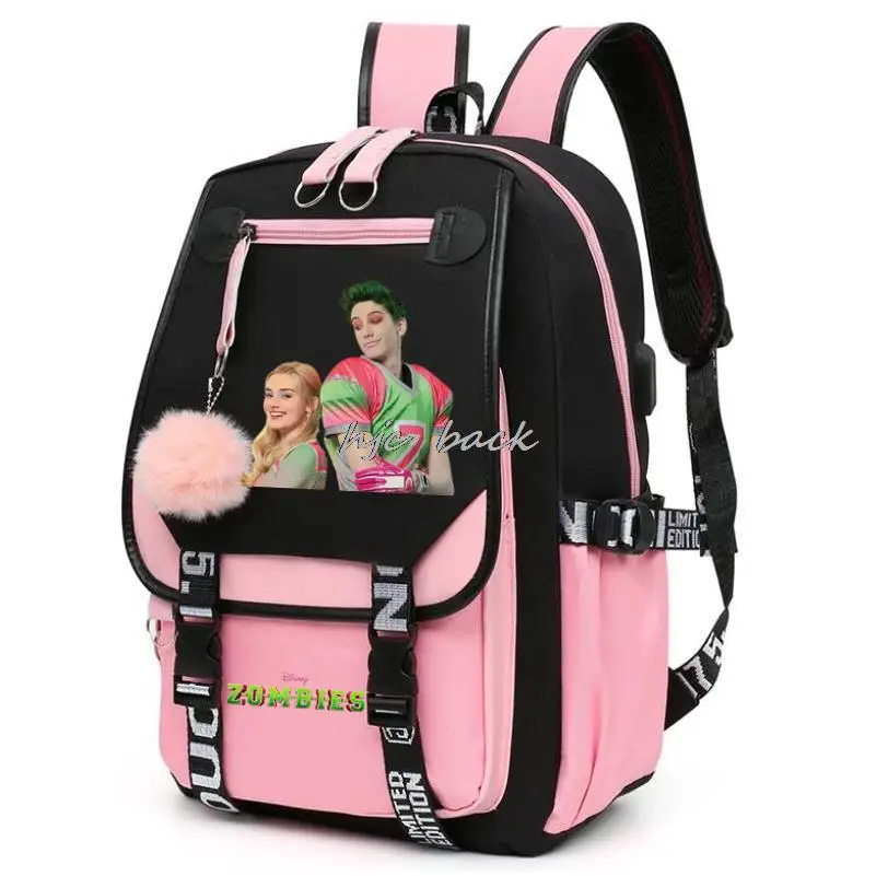 17 Inch Backpack Zombies 2 Addison Disney For Teens Boy Girls School Bags Backpacks Students Travel Backpack Usb Laptop Mochilas