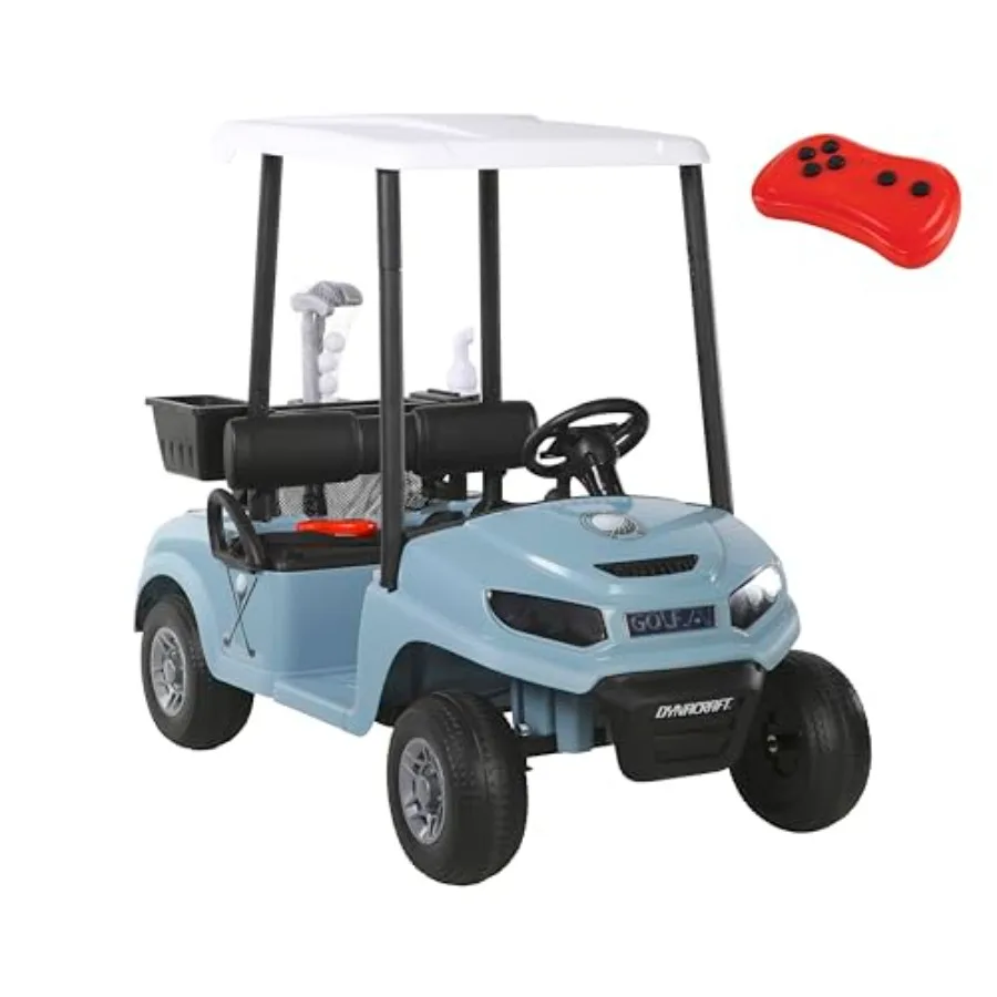 Dynacraft 24V Unisex Golf Cart 2-Seater Ride-On with Play Accessories and Parent Remote Control Safe and Fun for Toddlers and A