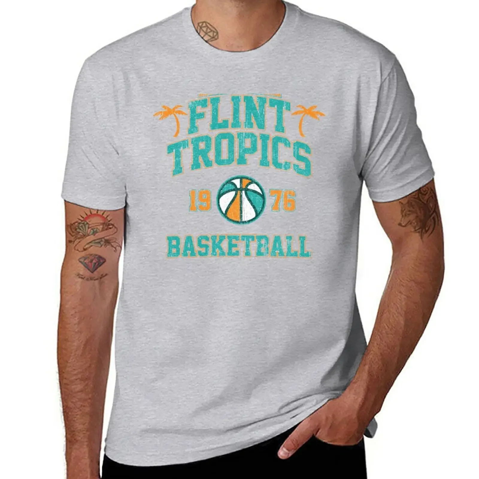 New Flint Tropics Basketball (Variant) T-Shirt T-shirt for a boy hippie clothes mens clothes