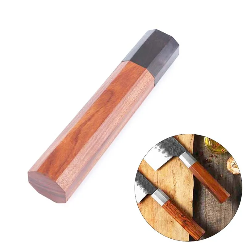 1pcs  Octagonal Handle for Kitchen Knife Handle Red Sandalwood bony Knife Handle view 3