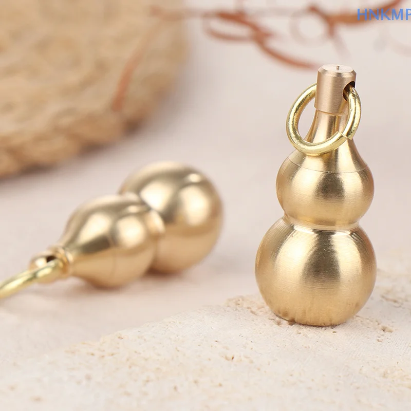 1Pc Brass Waterproof Pill Box Gourd Pendant Irregular Jar Keychain Hanging Necklace Jewelry  Medicine Case