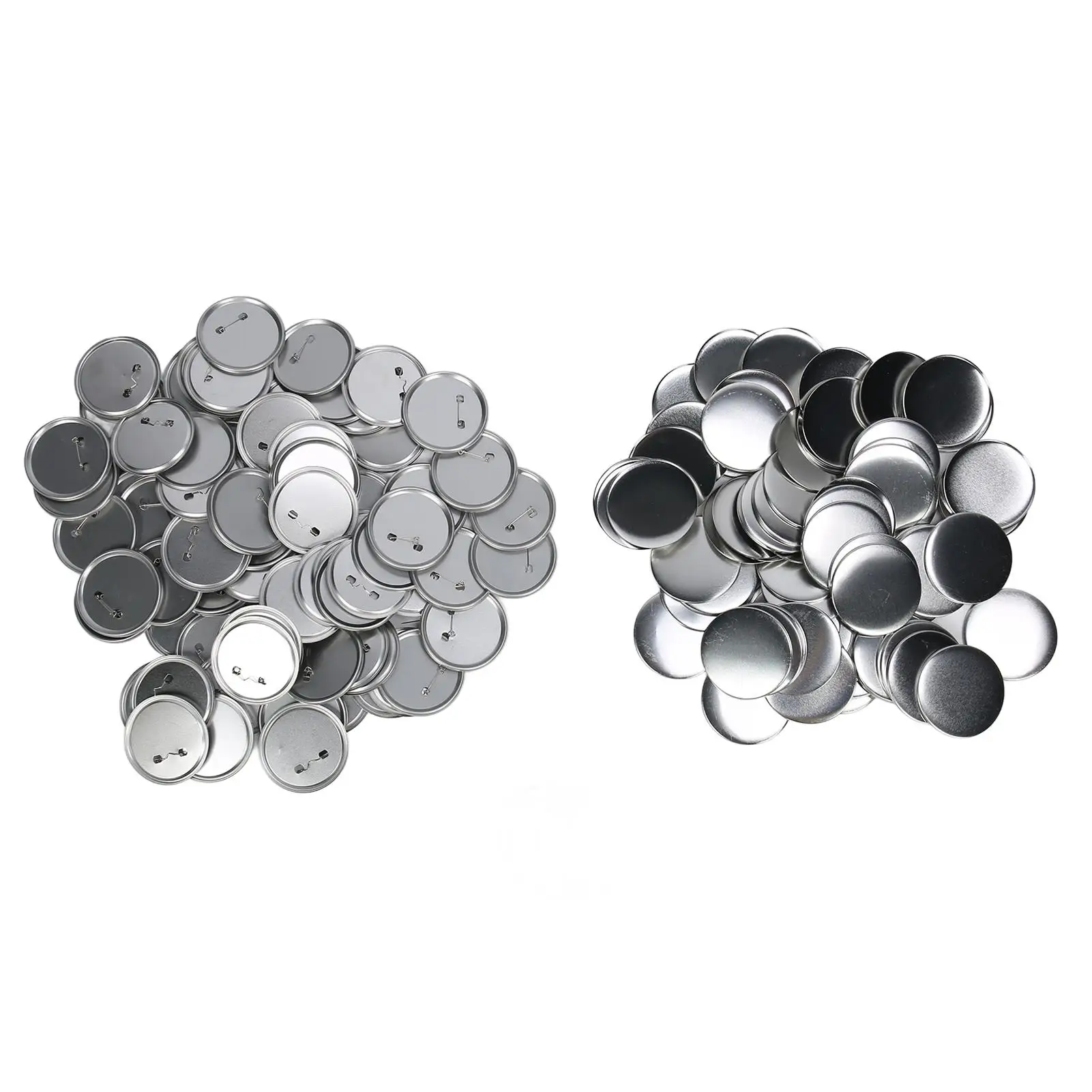 100 Sets Round Blank Pin Back Buttons - Small Glossy DIY  Parts for home Crafting & Rust Prevention