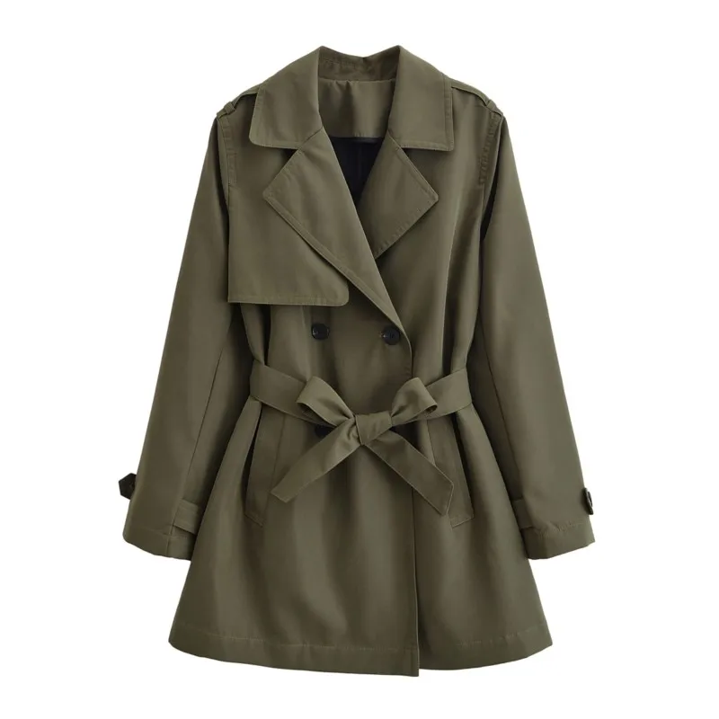 

HipSeam Womne Double Breasted Trench Coat With Belt Water Repellent Windproof Long Sleeve Women's Windbreaker Female Outerwears
