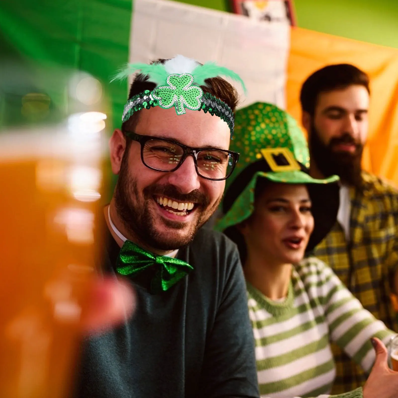 

2Pcs Clover St Patrick Day Headband Hair Decoration Shamrock Bopper Green Party Accessories Women Headwear