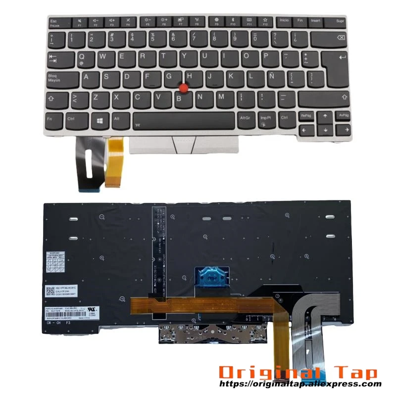 LAS Latin Spanish Backlit Keyboard for Lenovo Thinkpad E480 E485 E490 T480S T490 T495 P43S L480 L490 L380 L390 Yoga 01YN343 01YN