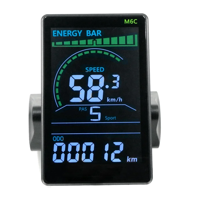 M6C Electric Bike LCD Display Meter 24V 36V 48V 60V E Scooter LCD Panel Color Screen with USB for Mountain Electric Bike