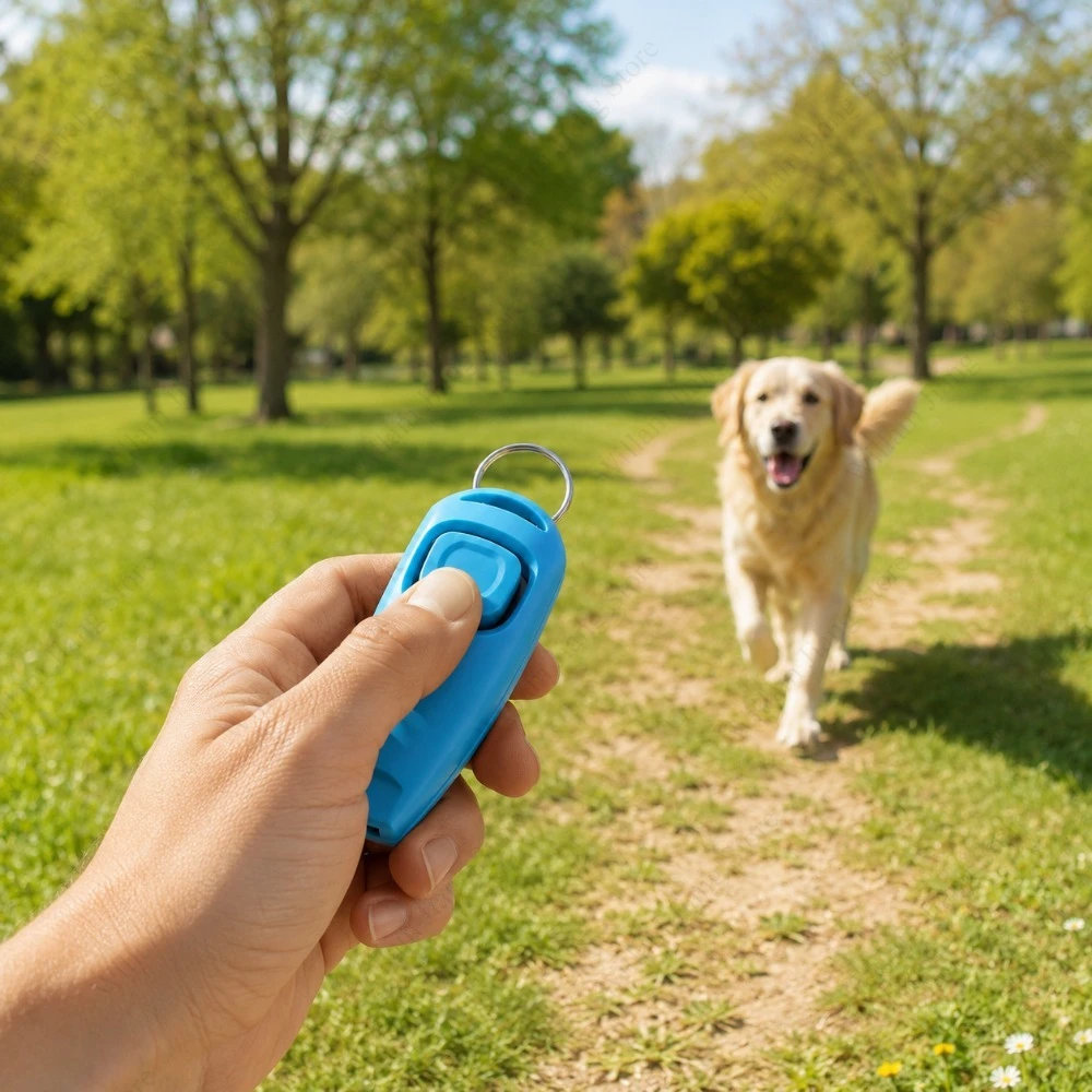 Training Clicker Dog - 1/2/3 2 in 1 子犬訓練用クリッカーとホイッスル、キーリング付きポータブルペットトレーナー、犬の呼び戻し、服従訓練、屋外練習用