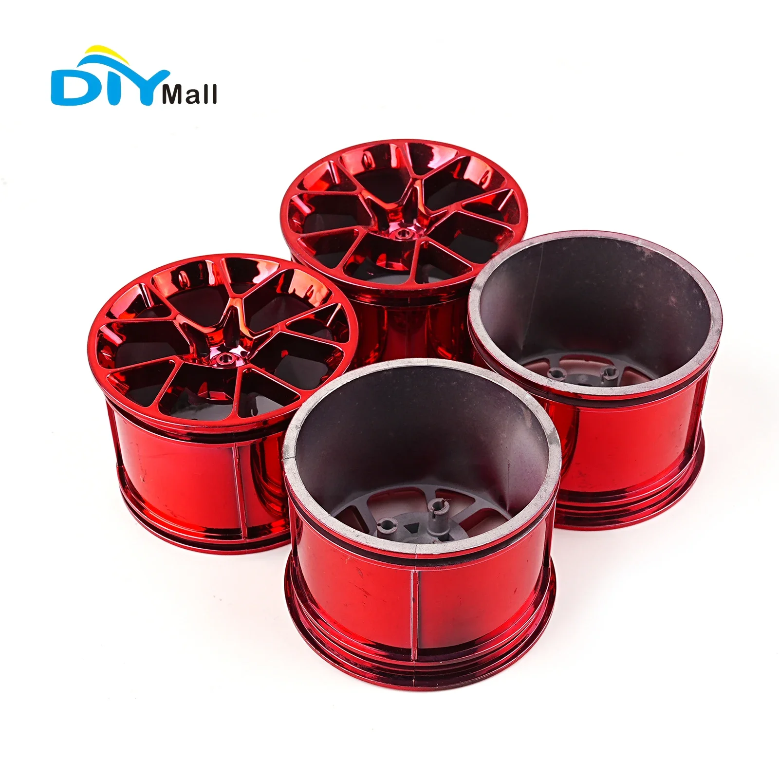 ดุมล้อชุบไฟฟ้าสีแดง 4 ชิ้นเข้ากันได้กับเลโก้ MOC 20086