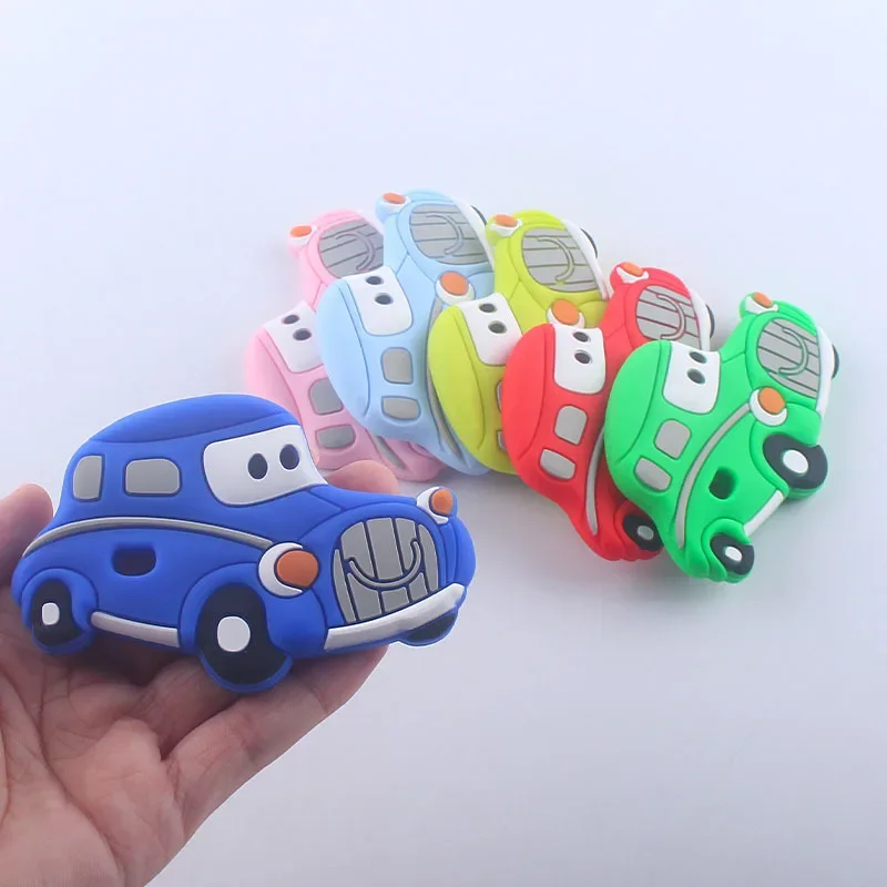 BPA Free 1pc Car Shaped Silicone Baby Teether Rodent Baby Teething Toys Chewable Products Nursing Gift For Baby Boy